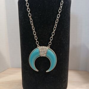 Thalia Sodi Silver and Turquoise Crescent Necklace